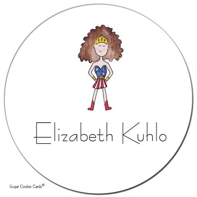 Sugar Cookie Gift Stickers - Super Girl Sugar Cookie Gift Stickers - Super Girl